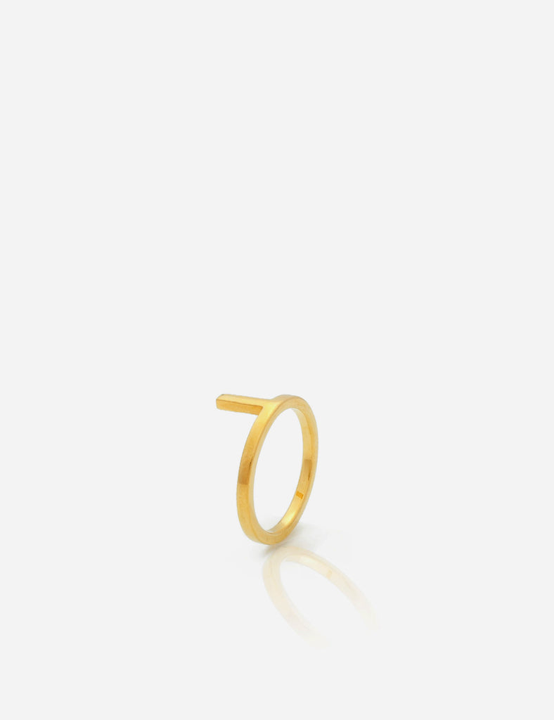 Mini daisy yellow gold midi ring side